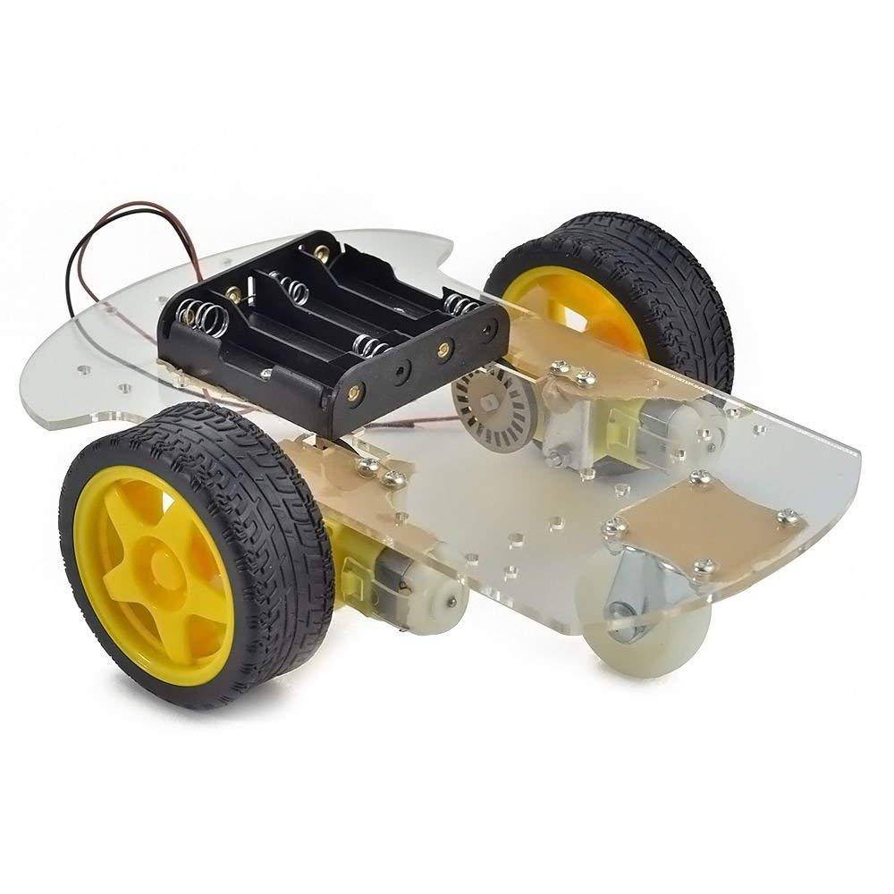 Robot Chassis (2 Gear Motors + 2 Wheels + Caster Wheel) Random color Chassis