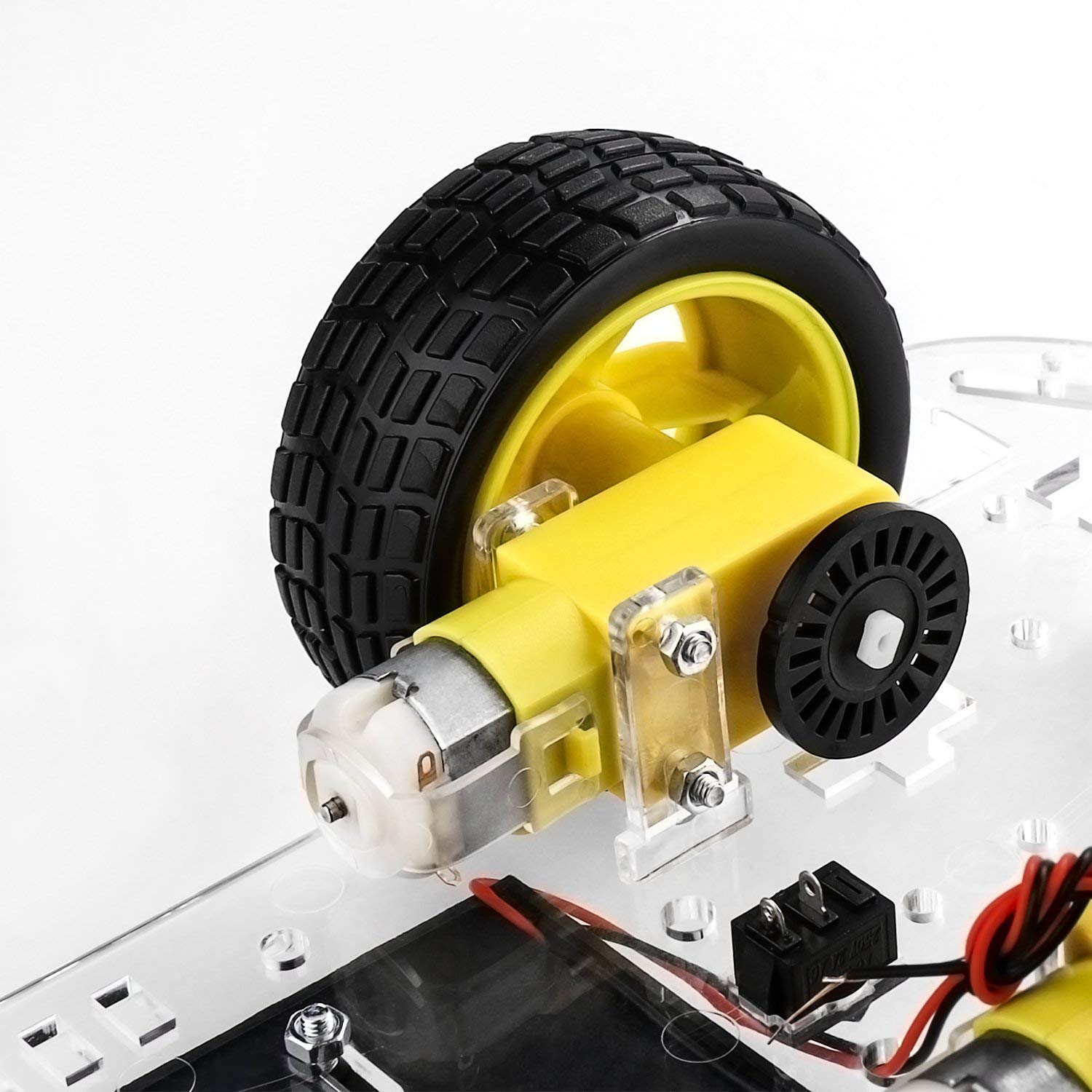 Robot Chassis (2 Gear Motors + 2 Wheels + Caster Wheel) Random color Chassis