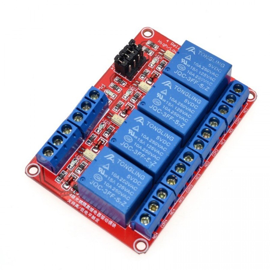4 Output Relay Module Works on 5V Signal
