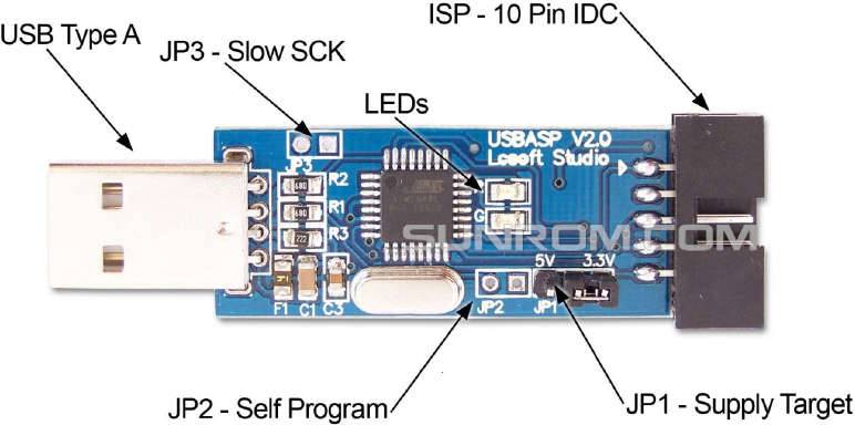 USB ASP AVR Programming Device for ATMEL Processors HW-437