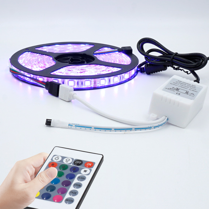 12V 24-Key LED Strip IR Remote Controller with Controller Box