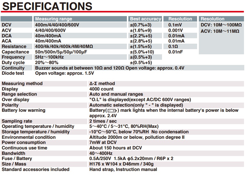 Sanwa CD800A Digital Multimeter – Precision Measurement for Professionals