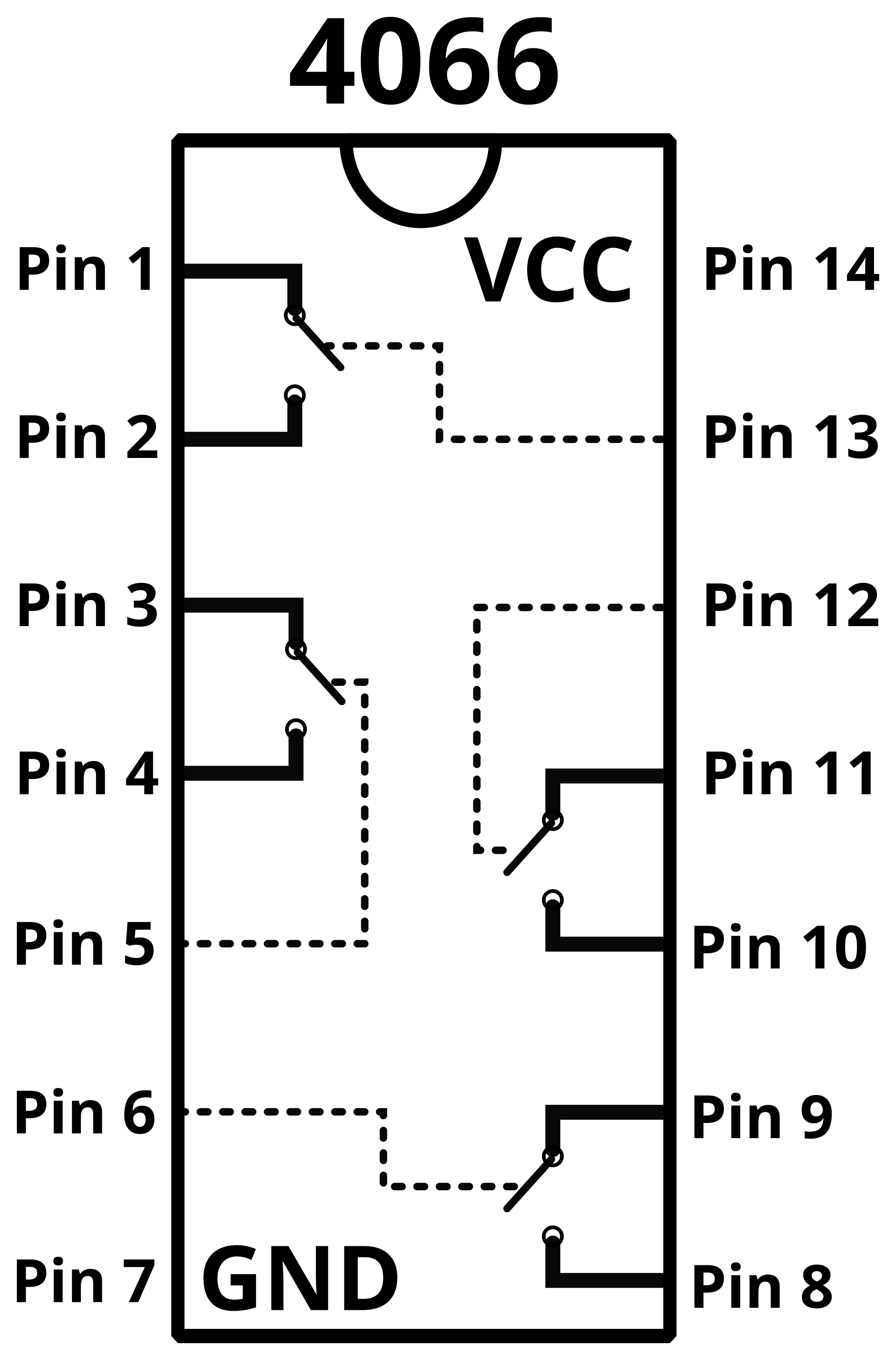 4066 DIP Quad Analog Switch (Low "On" Resistance)