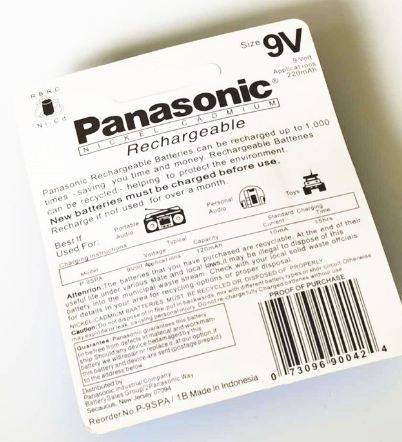 Rechargeable 9V Battery Panasonic