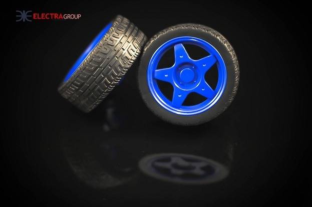 Blue Wheel For Robot 65mm High Quality Rubber