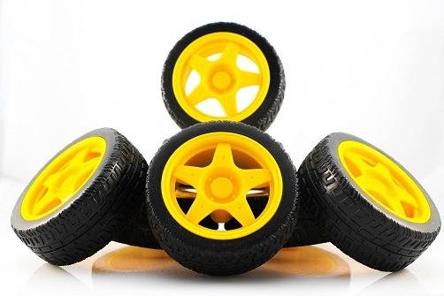Yellow Wheel For Robot 65mm High Quality Rubber