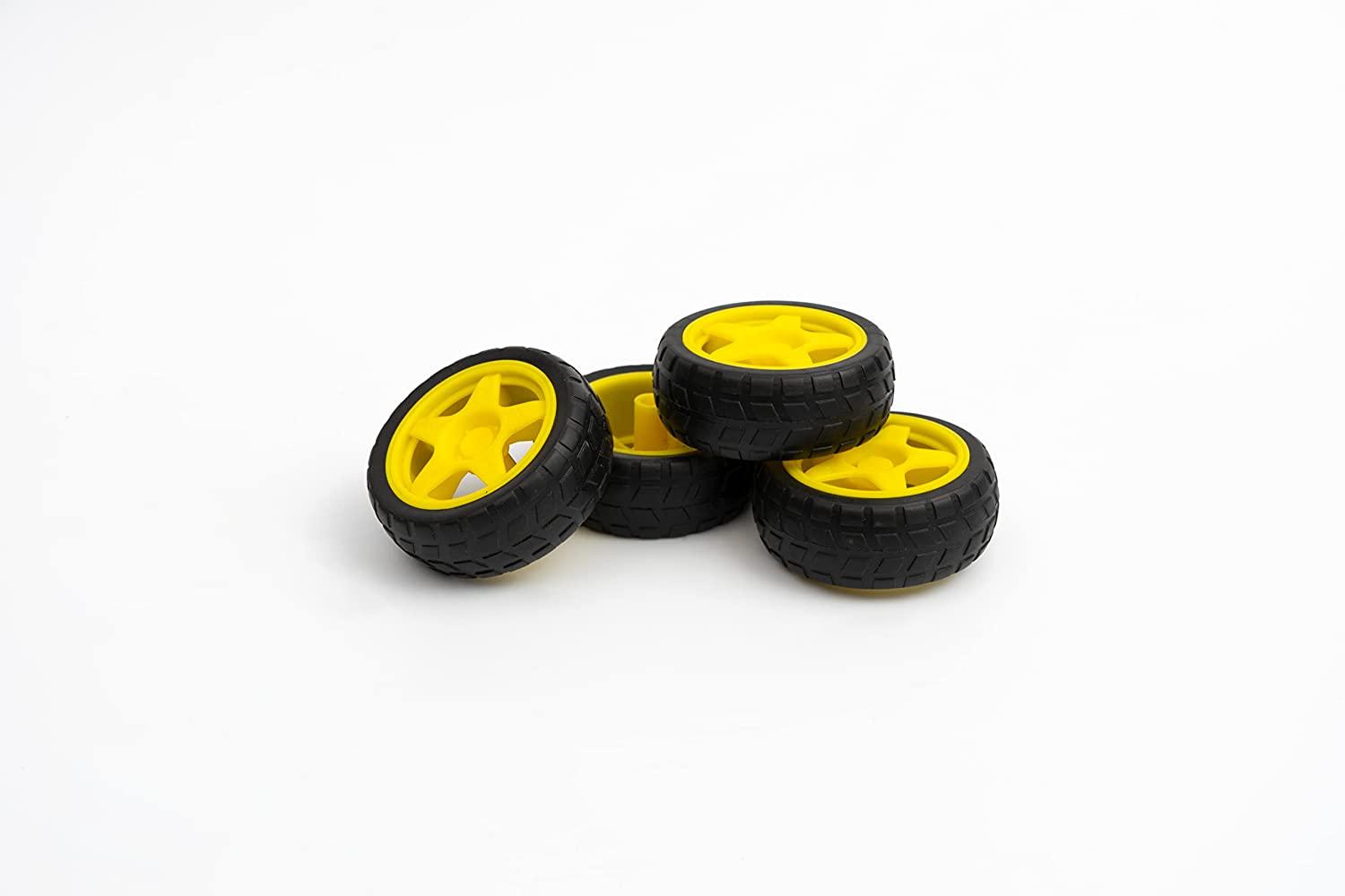 Yellow Robot Smart Car Wheel (D:65mm X W:26mm)