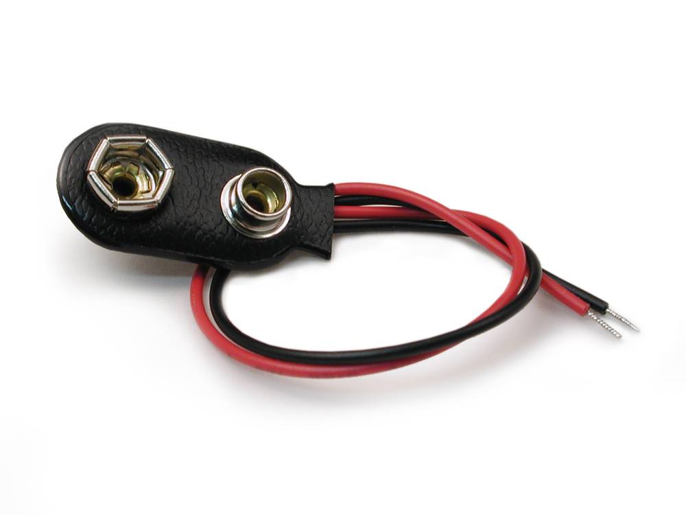 9V battery snap power cable to DC 9V clip male