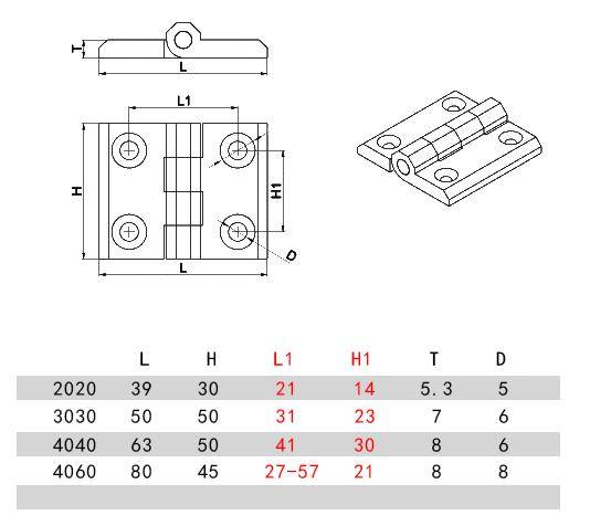 Zinc Alloy Hinge for 4040 Aluminum Profile - Image 8