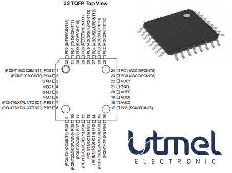 ATmega168 SMD Microcontroller