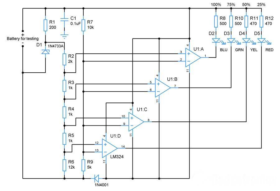 12V Battery Level LED Indicator