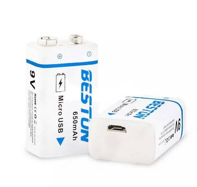 BESTON USB 9v 650mAh Li-ion Lithium Rechargeable Battery