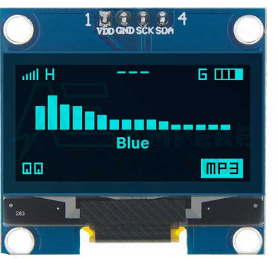 1.3 Inch OLED Display Module, Blue, 128X64, 4Pin, I2C