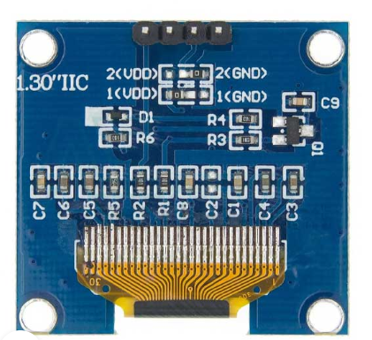 1.3 Inch OLED Display Module, Blue, 128X64, 4Pin, I2C