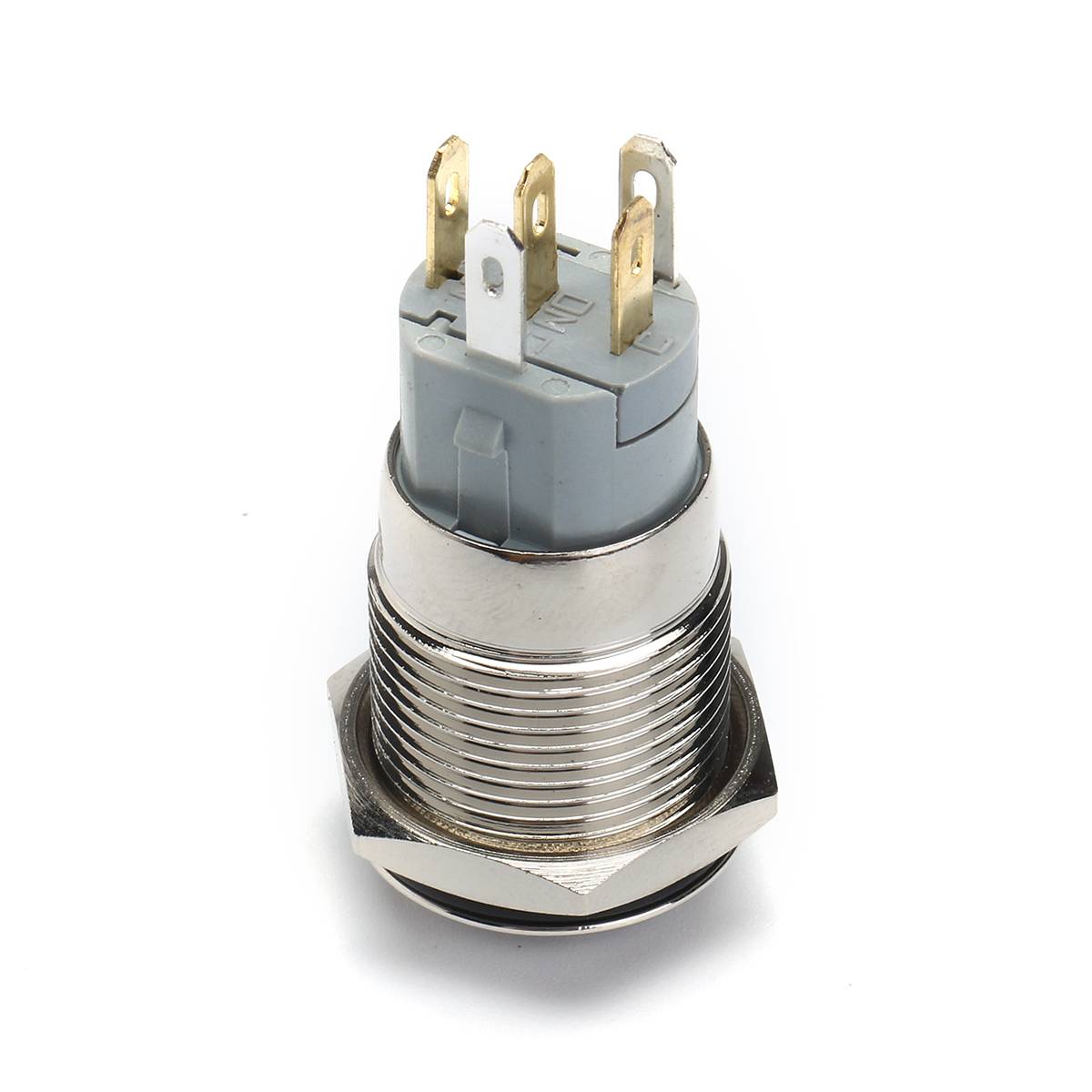 16mm 12V 5Pin Waterproof Metal On/Off Switch With Green LED Ring - Image 4