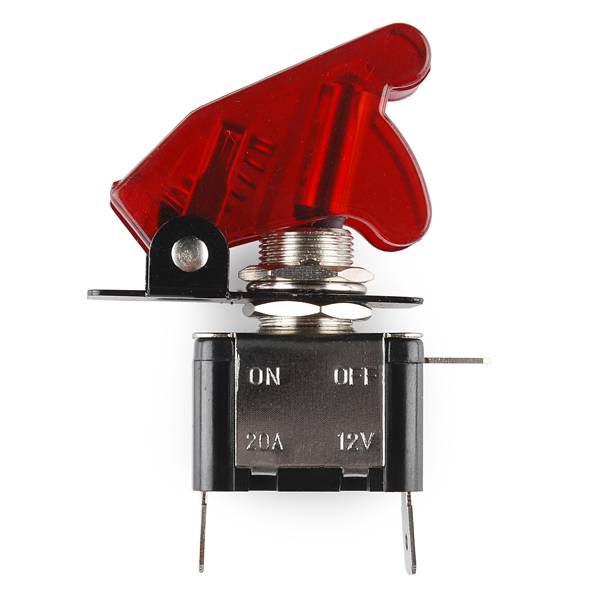 12V 20A LED Toggle Missile Switch with Transparent Red Cover - Image 6