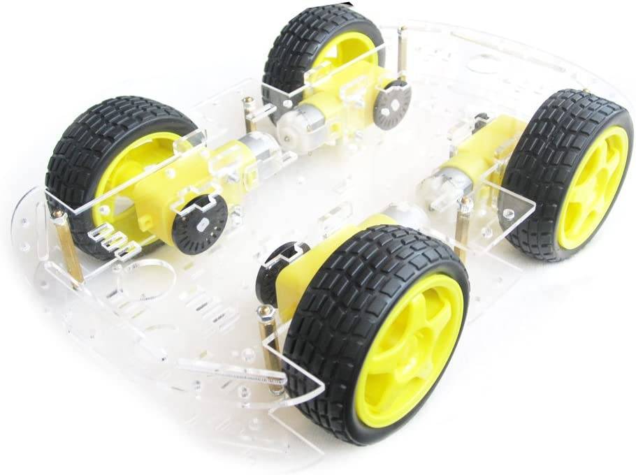 Robot Chassis (4 Gear Motors + 4 Wheels) Random color Chassis