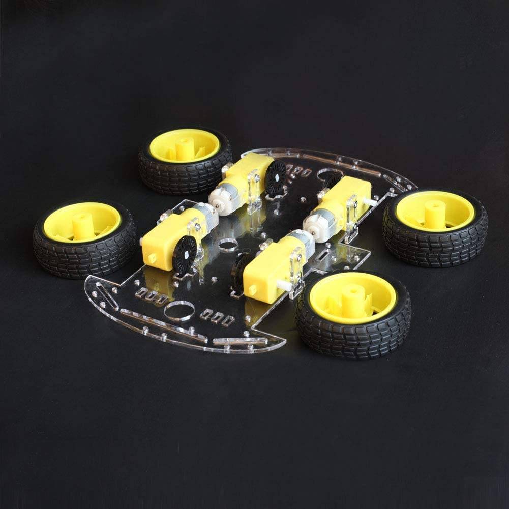 Robot Chassis (4 Gear Motors + 4 Wheels) Random color Chassis