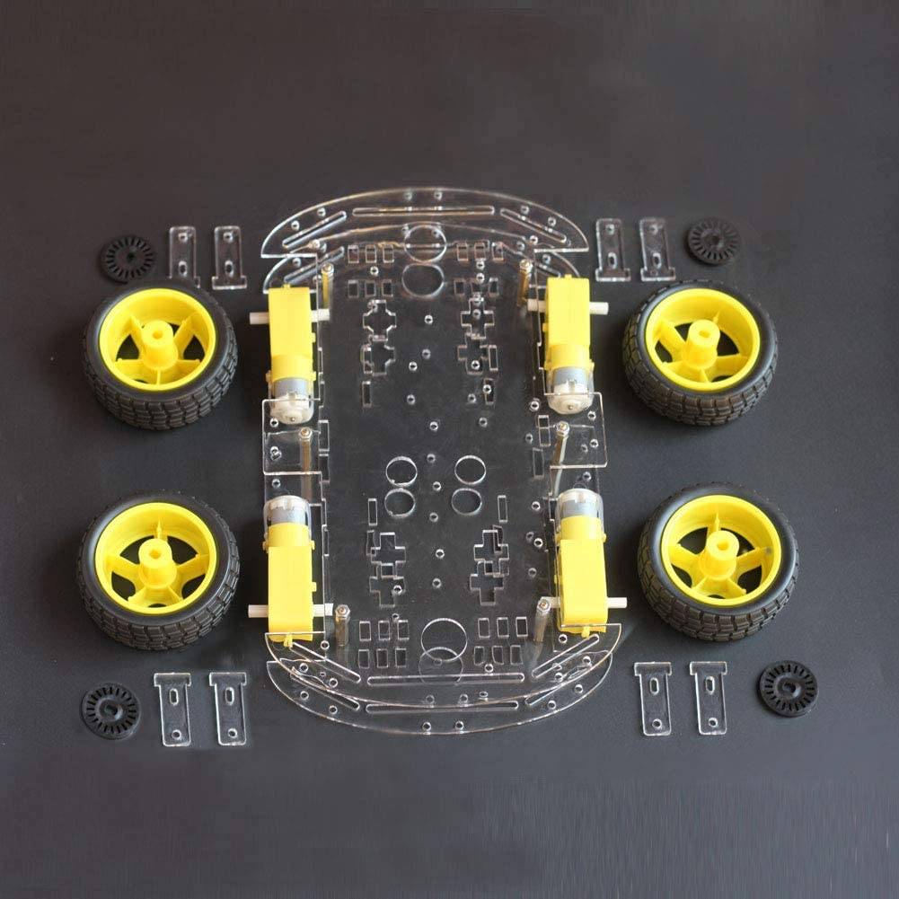 Robot Chassis (4 Gear Motors + 4 Wheels) Random color Chassis