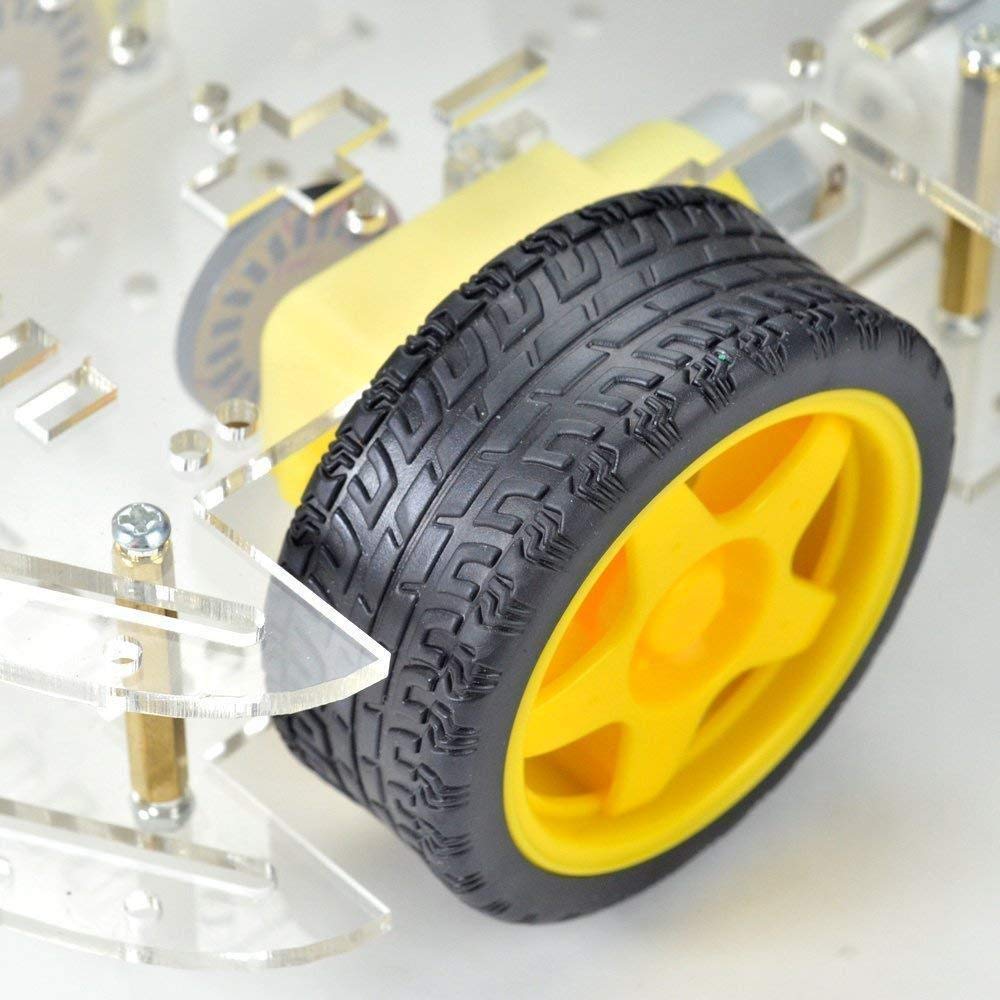 Robot Chassis (4 Gear Motors + 4 Wheels) Random color Chassis