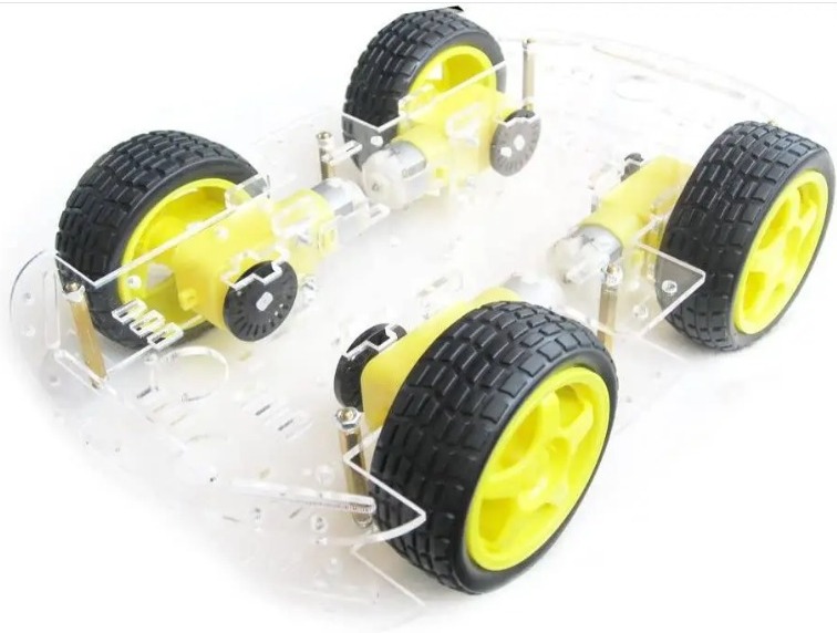 Robot Chassis (4 Gear Motors + 4 Wheels) Random color Chassis