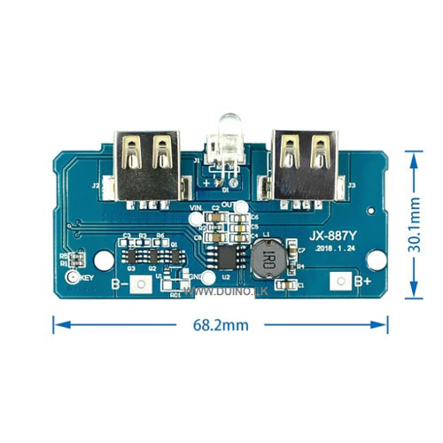 Power Bank Charger Module 5V 2A With Dual USB