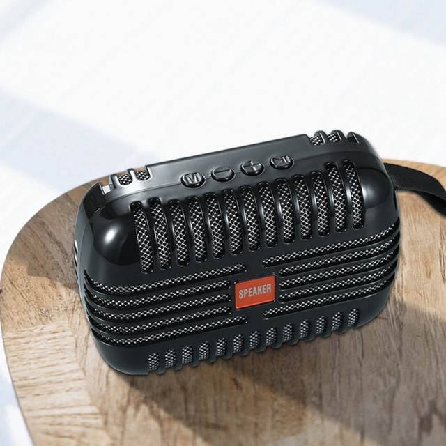 Wireless Portable Metal Bluetooth Speaker Metal USB AUX TF Card T18 - Black