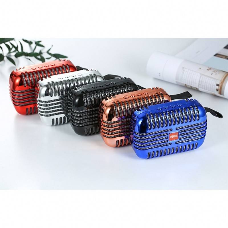 Wireless Portable Metal Bluetooth Speaker Metal USB AUX TF Card T18 - Black