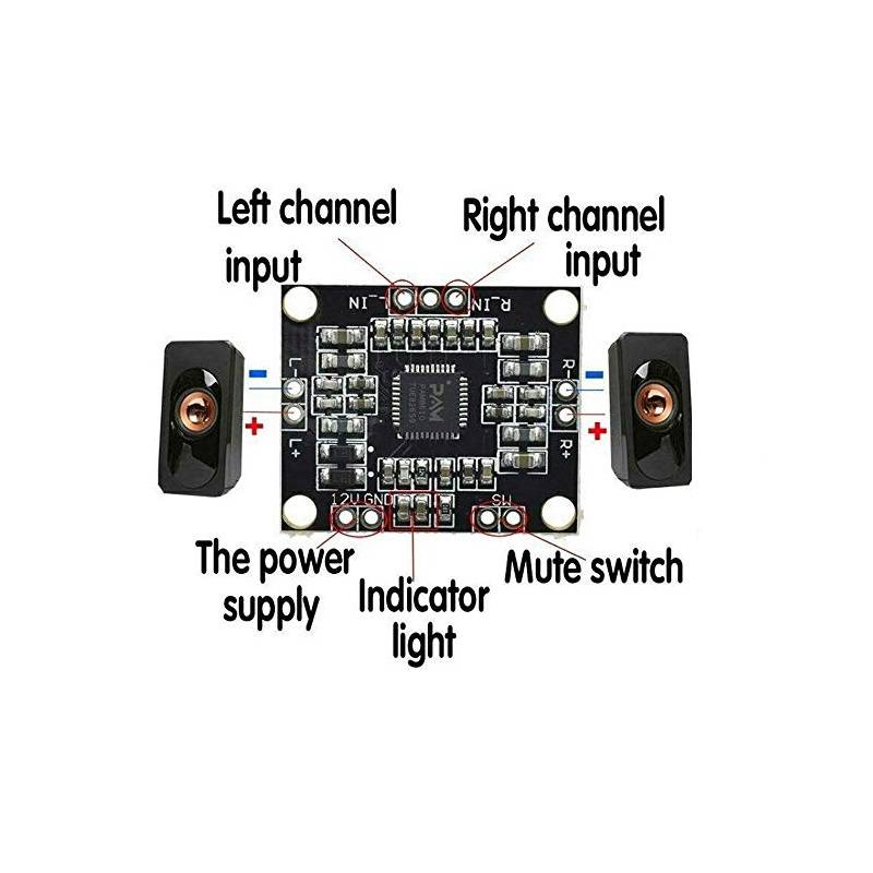PAM8610 Digital Audio Amplifier Board 2x15W Dual Channel Stereo 7-15 V