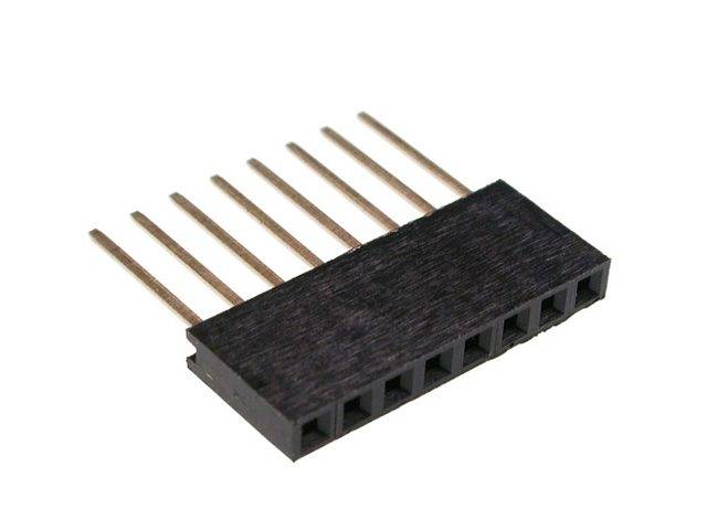 2.54mm Pitch 8 Pin Single Row Straight Female pin Header