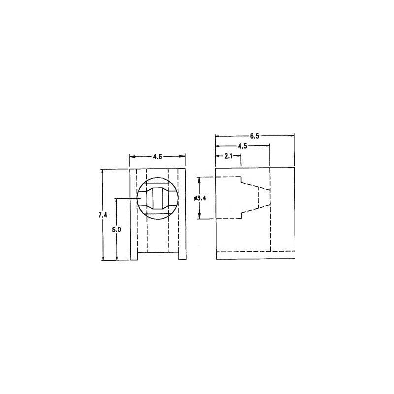 LED Housing 3MM Polyamide Angular BLACK