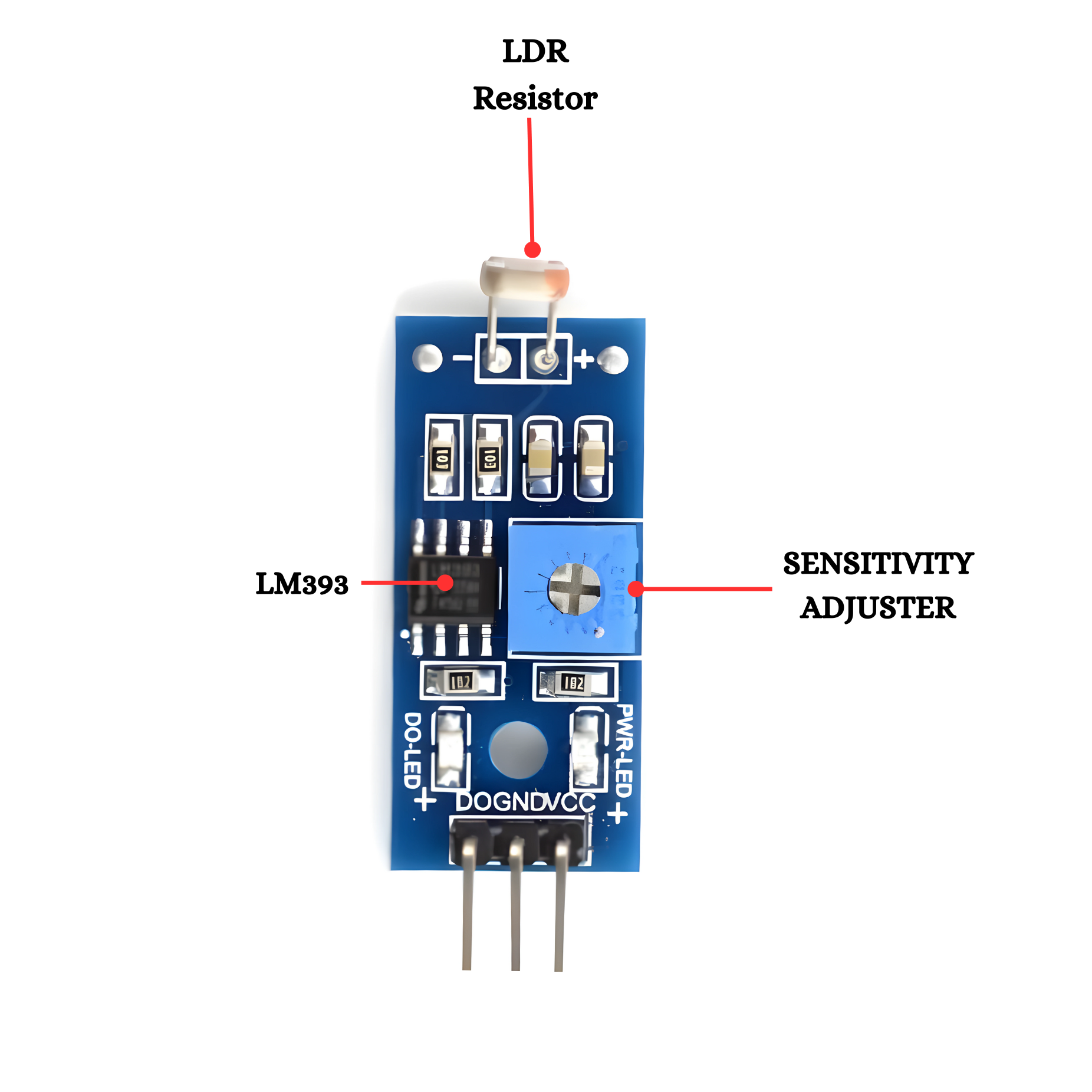 LDR Light Detection Resistance Sensor Module-3 Pin Photo