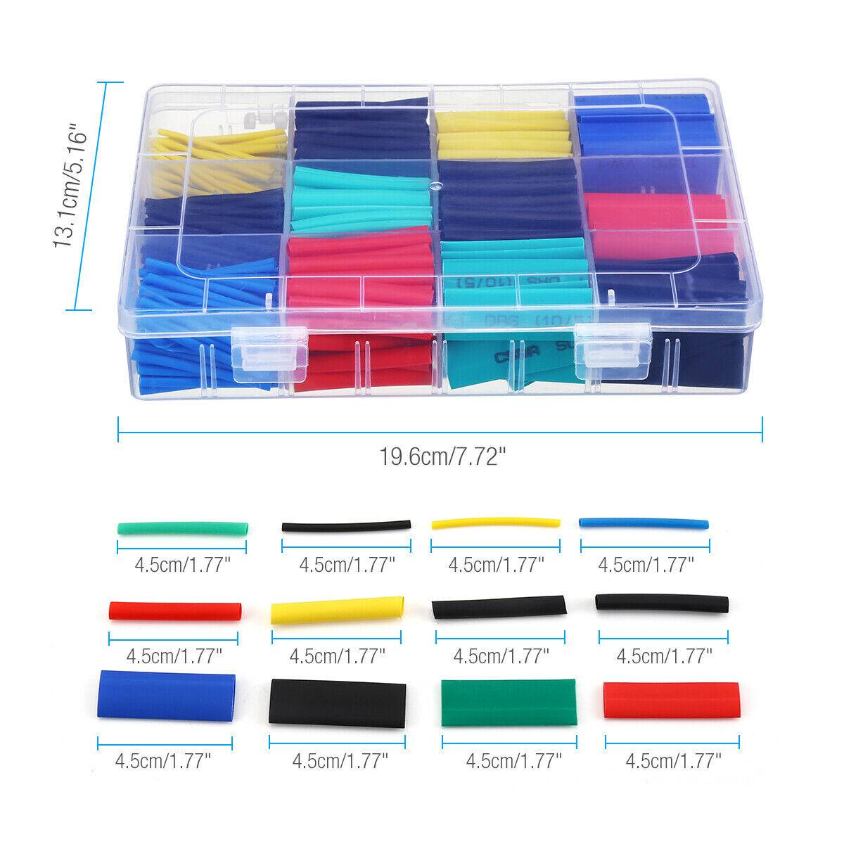 530 Pcs Heat Shrink Tubing Insulation Shrinkable Tube Assortment