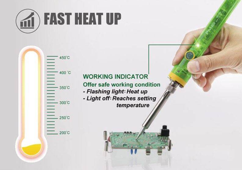 80W Ceramic Soldering Iron With Temperature Adjustment