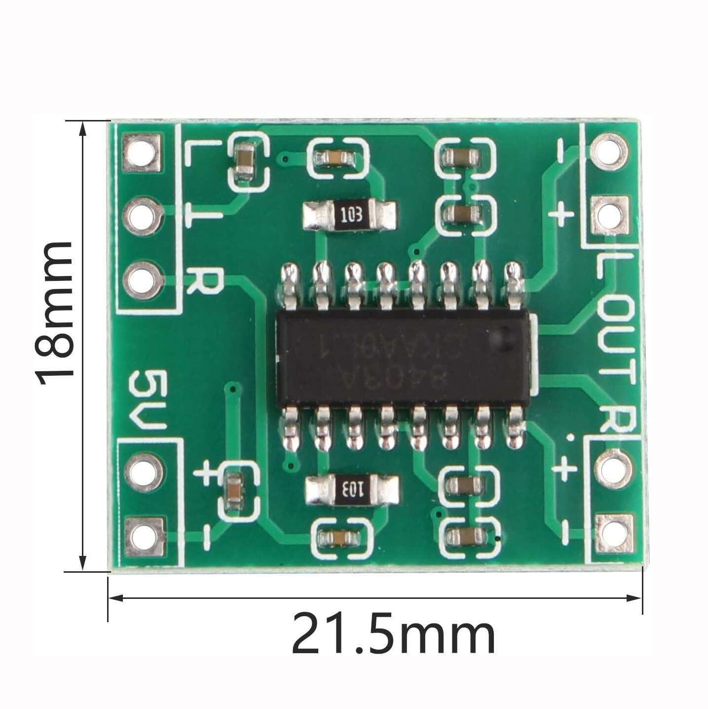 PAM8403 5V Two-channel Stereo Mini Class-D 3W+3W Audio Amplifier