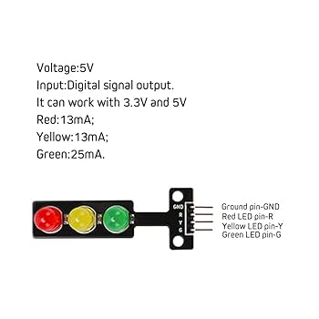 Mini 5V Traffic Light LED Display Module for Arduino Red Yellow Green 5mm LED