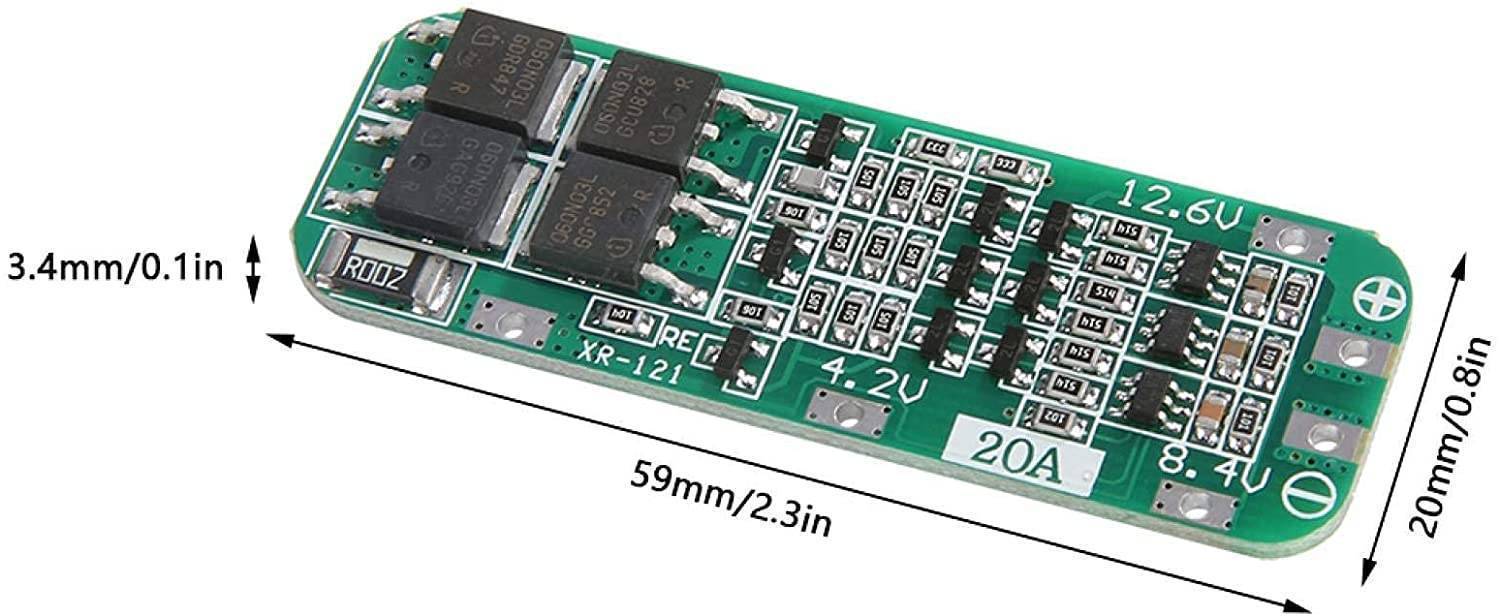 Lithium Battery Charger Protection Module (BMS) 3S 20A 12.6V