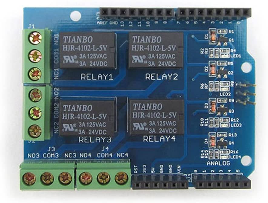 4 Channel 5V Relay Module Board Shield for Arduino