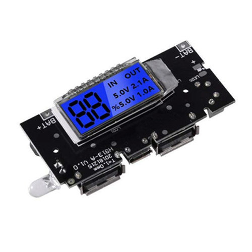 LCD Dual USB 5V 1A 2.1A Mobile Power Bank Module