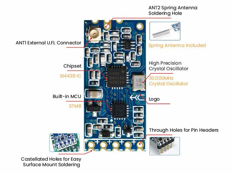 Wireless Transceiver Serial UART (1km Range) HC-12 SI4438