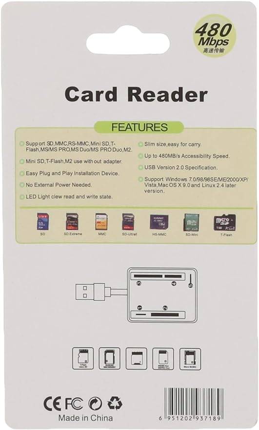 TF Micro SD Card Reader - Red