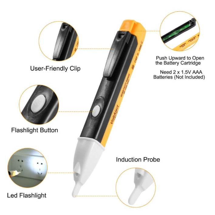 Voltage Tester Pen 1AC-D AC 90~1000V Power Detector With 2 AAA