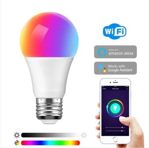 Alexa Wi-Fi Light Bulb - Smart Bulbs That Work with Alexa/Google Assistant 22v AC 9w lamp interface E27