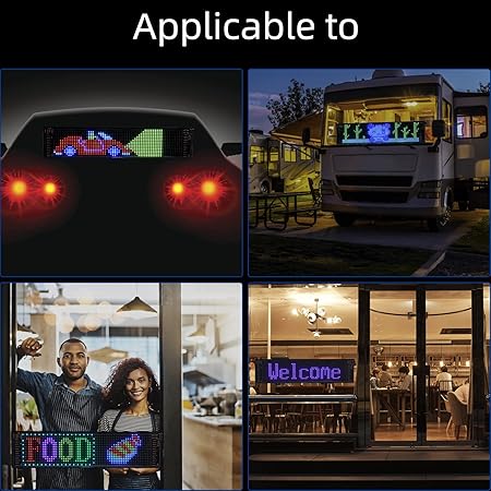 LED Matrix Panel Bluetooth APP Control – Model: JTPD-03-001 (12x68cm)