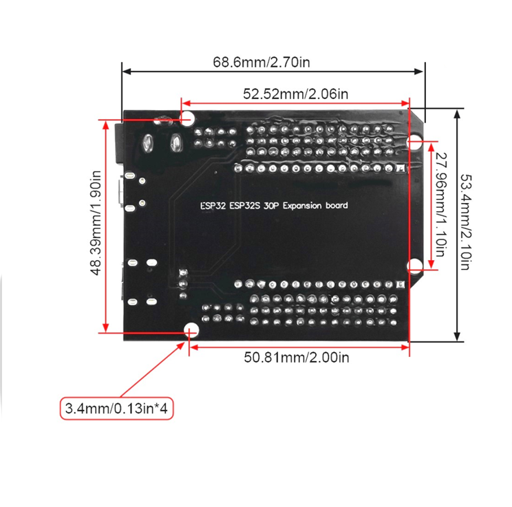 Expansion board For ESP32 30P With (Type-C , Micro USB) Dual Interface 30 Pin