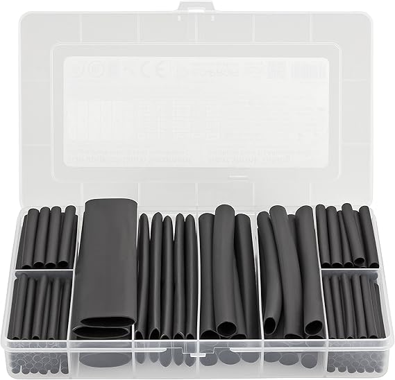 Heat Shrink Tubing Kit – 140 PCS, Black, 3:1 ratio