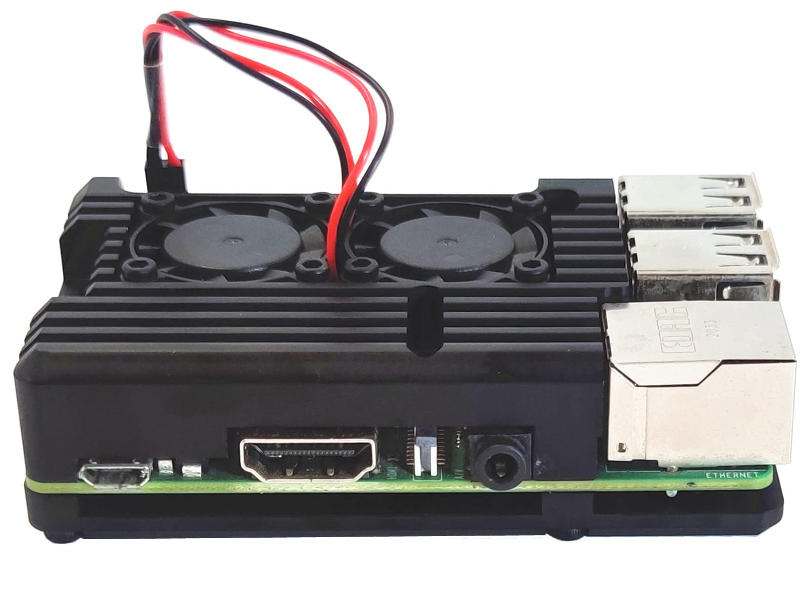 Raspberry Pi4 Model B Aluminum Case Shell Enclosure with w/ Dual Cooling Fan