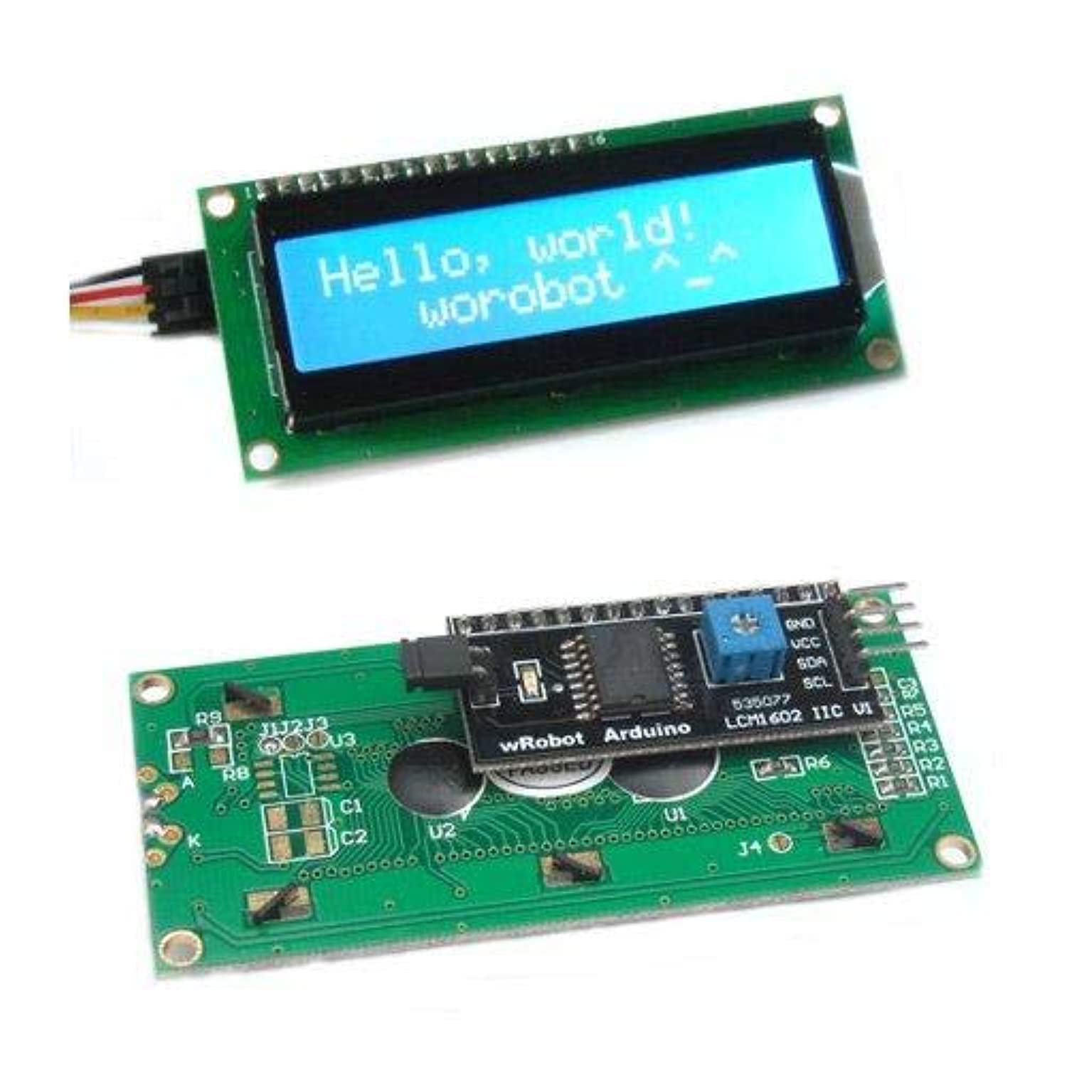 LCD 1602 (16x2) with Blue Backlight & Pre-Soldered I2C Interface