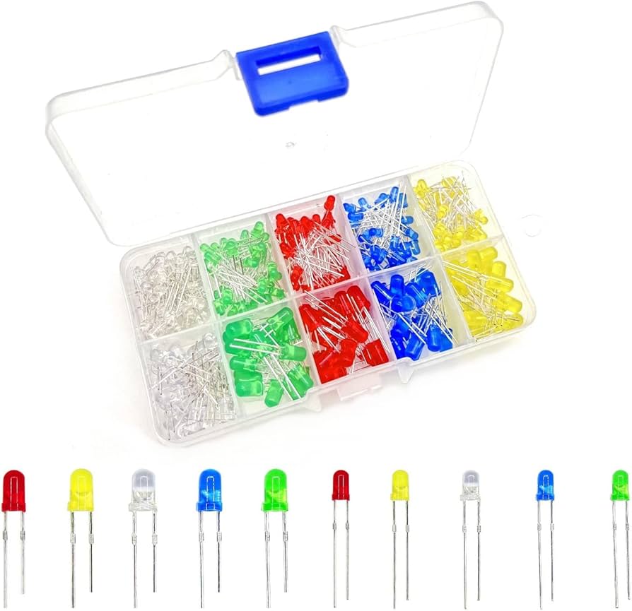 50Pcs Mixed Color 5mm LED Pack With Storage Box
