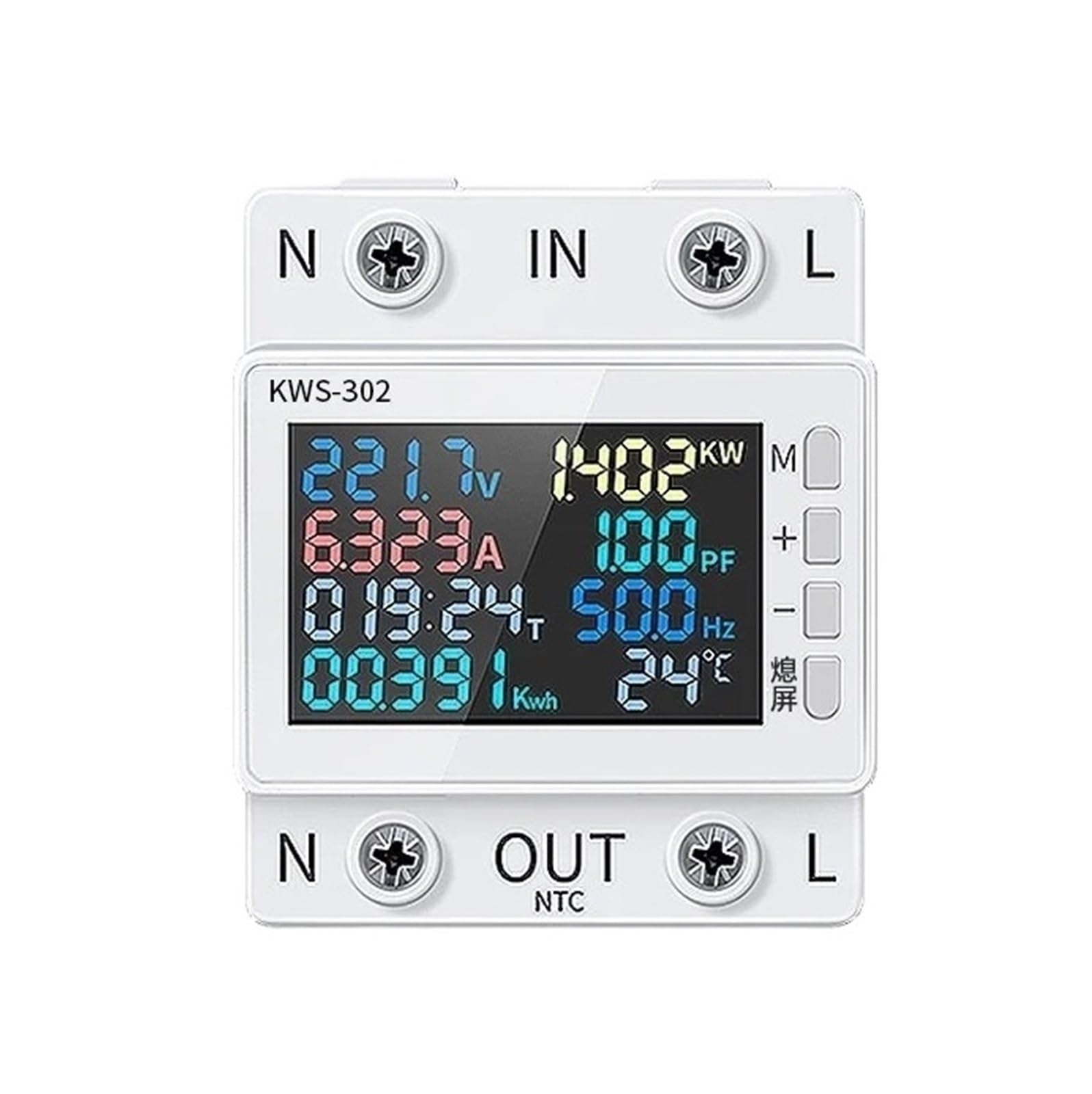 KWS-302WF 1-Phase 63A V/A ac Protector - 8 in1 Power Meter & Protector with WiFi Connection